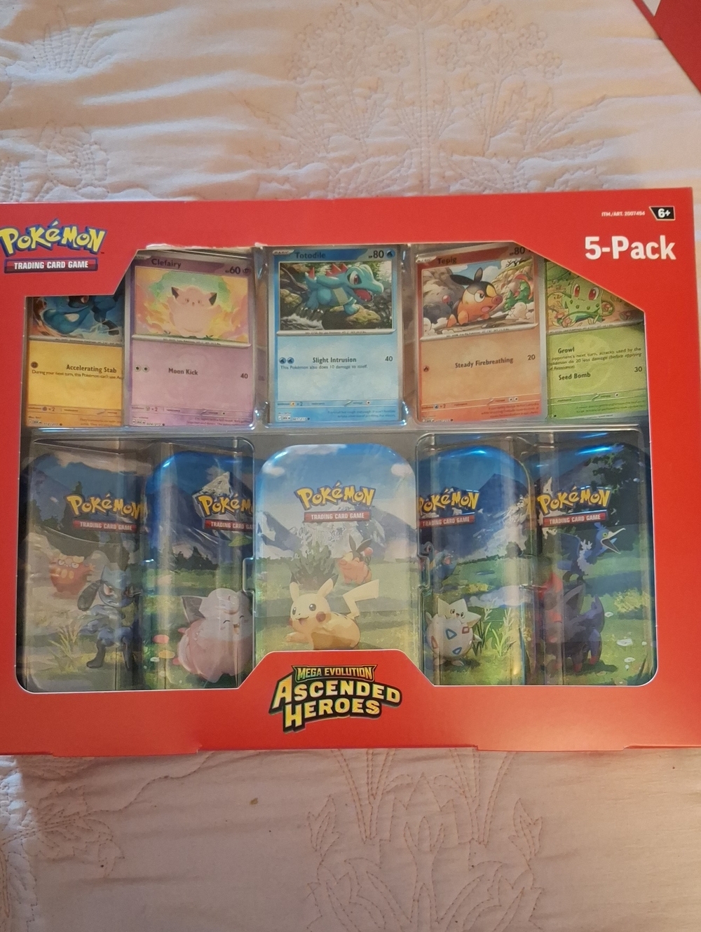 Mega Evolution Ascended Heroes 5-Pack Trading Card Game Set - Red
